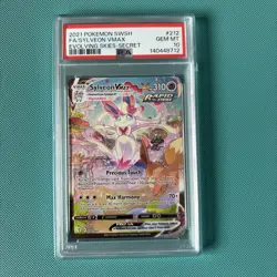 PSA 10 GEM MINT Sylveon VMAX 212/203 Alt Art Evolving Skies Holo Pokemon Card - Image 1