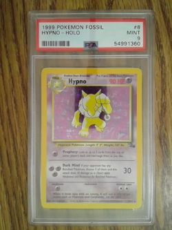 Hypno 8/62 Holo Rare Fossil Set Graded Pokemon Card - PSA 9 Mint - Gorgeous - Image 1