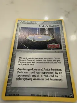 Drake’s Stadium 72/108 MINT/NM Pokemon Holo Rare EX Power Keepers Vintage - Image 2