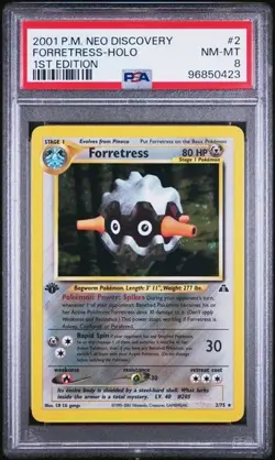 2001 Pokemon Neo Discovery 2 Forretress Holo 1st Edition PSA 8 Nm Mt - Image 1