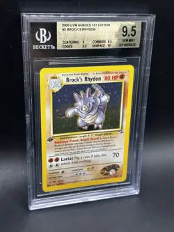 2000 Pokemon Brocks Rhydon First Edition Holo Rare BGS 9.5 Gem Mint - Image 2