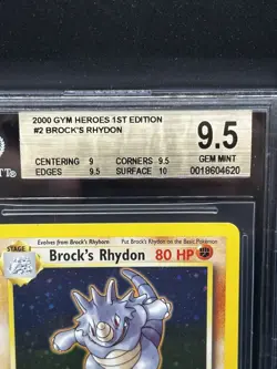 2000 Pokemon Brocks Rhydon First Edition Holo Rare BGS 9.5 Gem Mint - Image 5