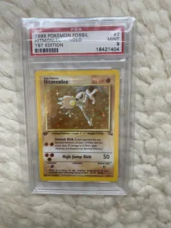 Hitmonlee holo 1st edition PSA 9 MINT 1999 Pokemon Fossil 7/62 - Image 2