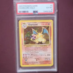 Pokemon Charizard Holo Base Set 1999 #4/102 PSA 6 Wizards of the Coast - Image 1