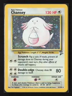 Chansey 3/130 Holo Rare Base Set 2 Pokemon Card - Image 1