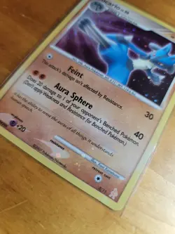 Lucario 3/11 DP Trainer Kit Holo Bleed Error & Full Holo Spiral Rare Card NM - Image 2
