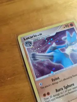 Lucario 3/11 DP Trainer Kit Holo Bleed Error & Full Holo Spiral Rare Card NM - Image 3