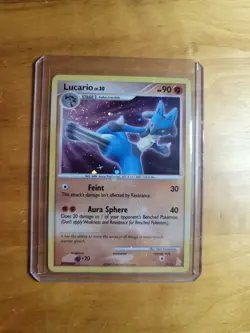 Lucario 3/11 DP Trainer Kit Holo Bleed Error & Full Holo Spiral Rare Card NM - Image 5