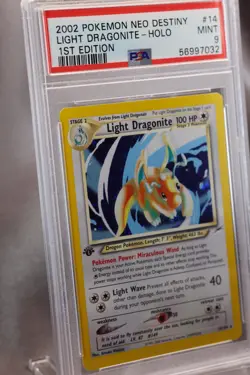 2002 Pokemon Light Dragonite Holo, 1st Edition #14/105, PSA 9 Mint - Image 3