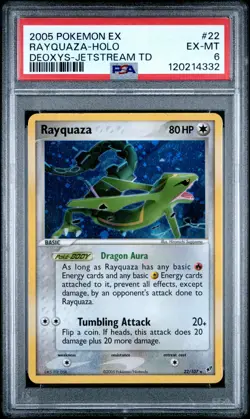 2005 POKEMON EX DEOXYS JETSTREAM THEME DECK #22 RAYQUAZA-HOLO PSA 6 - Image 1