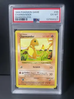 1999 POKEMON GAME #46 CHARMANDER SHADOWLESS PSA 6 - Image 2