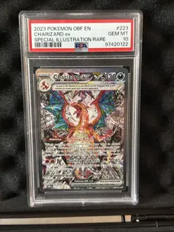 Pokemon 2023 SV Obsidian Flames Charizard EX Card PSA 10, 223/197, Sir - Image 1