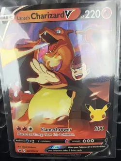 Pokemon Lance's Charizard V Full Art Holo Card Flamethrower SWSH133 Promo NM - Image 1