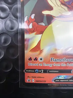 Pokemon Lance's Charizard V Full Art Holo Card Flamethrower SWSH133 Promo NM - Image 5