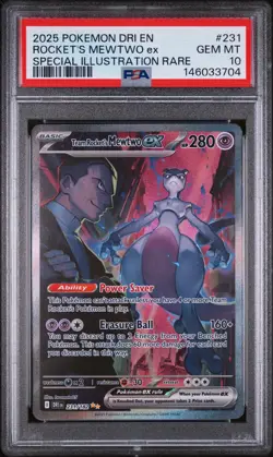 Pokemon TCG Team Rockets Mewtwo EX 231/182 SIR Destined Rivals Gem Mint PSA 10 - Image 1