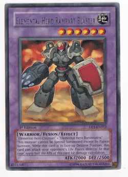 Yu-Gi-Oh! Elemental Hero Rampart Blaster DP1-EN012 1st Edition Rare LP - Image 1