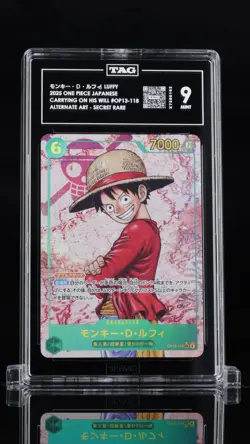 TAG 9 MINT Japanese One Piece 2025 Monkey D. Luffy OP13-118 Alt Art NR4 - Image 1