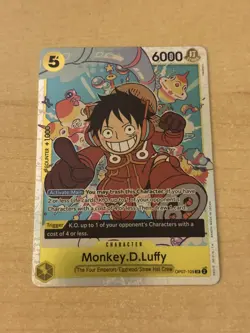 ERROR CARD Monkey.D.Luffy OP07-109 SR ONE PIECE Tcg Card Game NM Yellow - Image 1