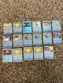 Pokemon TCG Psyduck Squirtle Magikarp Gyarados Basic Holo Regular 17 Card Lot - Image 1