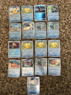 Pokemon TCG Psyduck Squirtle Magikarp Gyarados Basic Holo Regular 17 Card Lot - Image 2