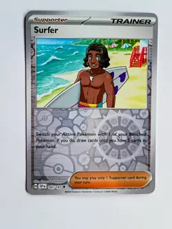 Pokemon - Surfer 187/191 - Reverse Holo - Sv08: Surging Sparks - NM/M - Image 1