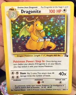Pokemon TCG Dragonite 4/62 Holo Rare 1999 Fossil Unlimited WOTC *MP* - Image 3
