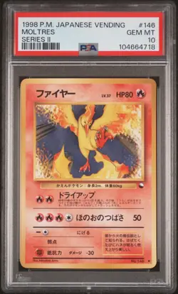 1998 Pokemon Japanese Moltres Vending Series 2 PSA 10 GEM MINT - Image 1