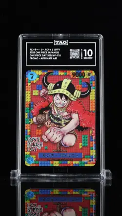 TAG 10 GEM MINT Japanese One Piece 2025 Monkey D. Luffy P-110 ONE PIECE Day NR4 - Image 1
