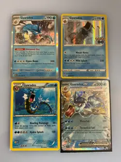 x4 Gyarados pokemon cards Rare Holo Ex Go stamp mixed Lot 130 Water type Unique - Image 1