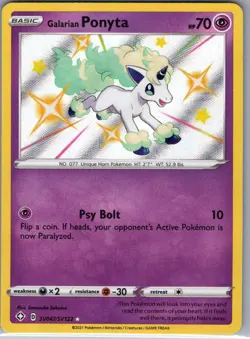 Galarian Ponyta SV047/SV122 Shining Fates: Shiny Vault - Pokemon Card - NM - Image 1
