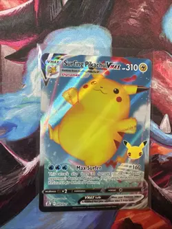 Pokemon Pikachu TCG Surfing VMAX Celebrations Holo Ultra Rare Card 009/025 - Image 1
