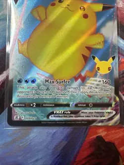 Pokemon Pikachu TCG Surfing VMAX Celebrations Holo Ultra Rare Card 009/025 - Image 3
