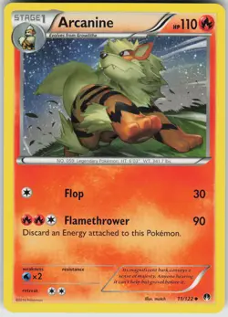 Pokemon Arcanine 11/122 XY - BREAKpoint Uncommon NM - Image 1