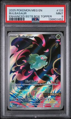 2025 POKEMON MEG EN-MEGA EVOLUTION ENHANCED BOOSTER BOX TOPPER BULBASAUR PSA 9 - Image 1