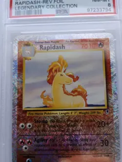 Pokemon 1x Rapidash - Legendary Collection Reverse Holo - #60 - PSA 8 - Image 2
