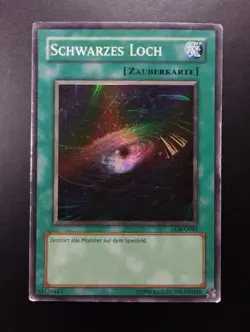 YUGIOH 2003 | DARK HOLE | LOB-G041 | OLD PRINT | GERMAN | VG - GOOD (PLAYED) - Image 1