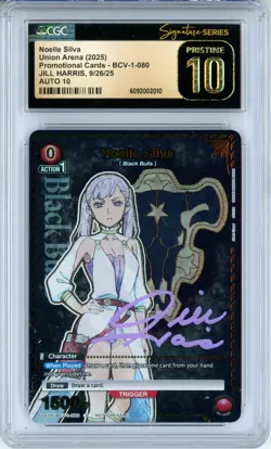 CGC Pristine 10 Auto 10 Jill Harris Noelle Silva UEPR/BCV-1-080 Union Arena 2025 - Image 1