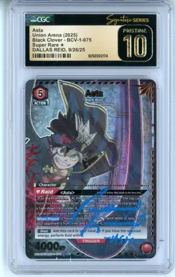 CGC Pristine 10 Signed Dallas Reid Union Arena Asta UE08BT/BCV-1-075 Super Rare - Image 1