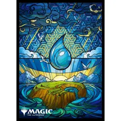 MTG Card Sleeves: Stain Glass Ver. Island (80 Sleeves/Pack) - Image 1