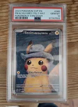 Pikachu Van Gogh (Pikachu with Grey Felt Hat) PSA 10 Pokemon Card - Image 1