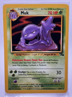 Muk 28/62 Pokemon Card 1999 Fossil Rare Non Holo LP - Image 1