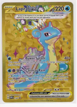 Pokemon TCG Lapras ex SVP164 Scarlet & Violet Gold Secret Rare Promo - Image 1