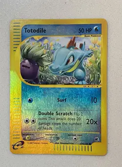 2002 Pokemon Expedition Totodile Reverse Holo 134/165. Never played - Image 1
