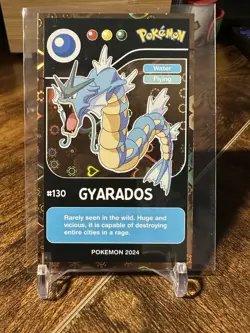 2024 Pokemon Pokedex Black Kanto #130 Gyarados Gold Heart Holo - Image 1