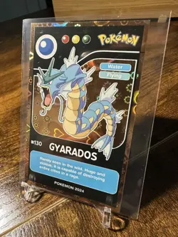 2024 Pokemon Pokedex Black Kanto #130 Gyarados Gold Heart Holo - Image 2