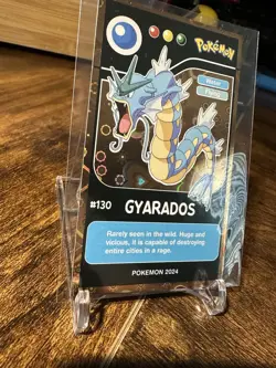 2024 Pokemon Pokedex Black Kanto #130 Gyarados Gold Heart Holo - Image 3