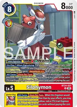 Digimon BT24 Time Stranger Bt24-037 Silphymon Rare Foil Card - Image 1