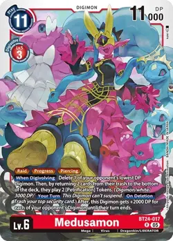 Digimon BT24 Time Stranger Bt24-017 Medusamon Rare Foil Card - Image 1