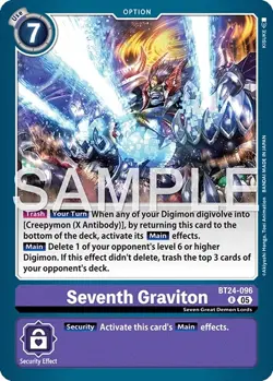 Digimon BT24 Time Stranger Bt24-096 Seventh Graviton Rare Foil Card - Image 1
