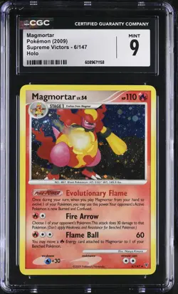 CGC 9 MINT Magmortar 2009 Supreme Victors 6/147 Holo Pokemon Card - Image 1